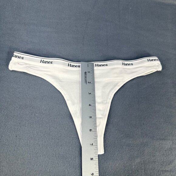 Hanes Womens Size Small 5 Panty Thong Cotton Stretch White New Without Tags - Picture 5 of 6